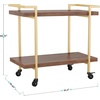 image:imageMartha Stewart Liam 2Tier Mobile Office Storage and Printer Cart in Gray with Brushed Nickel FrameWalnutPolished Brass Frame