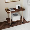 image:imageMartha Stewart Liam 2Tier Mobile Office Storage and Printer Cart in Gray with Brushed Nickel FrameWalnutPolished Brass Frame