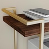 image:imageMartha Stewart Liam 2Tier Mobile Office Storage and Printer Cart in Gray with Brushed Nickel FrameWalnutPolished Brass Frame