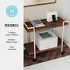 image:imageMartha Stewart Liam 2Tier Mobile Office Storage and Printer Cart in Gray with Brushed Nickel FrameWalnutPolished Brass Frame