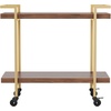 image:imageMartha Stewart Liam 2Tier Mobile Office Storage and Printer Cart in Gray with Brushed Nickel FrameWalnutPolished Brass Frame