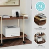 image:imageMartha Stewart Liam 2Tier Mobile Office Storage and Printer Cart in Gray with Brushed Nickel FrameWalnutPolished Brass Frame