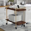 image:imageMartha Stewart Liam 2Tier Mobile Office Storage and Printer Cart in Gray with Brushed Nickel FrameWalnutPolished Brass Frame