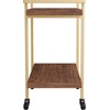 image:imageMartha Stewart Liam 2Tier Mobile Office Storage and Printer Cart in Gray with Brushed Nickel FrameWalnutPolished Brass Frame