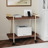 image:imageMartha Stewart Liam 2Tier Mobile Office Storage and Printer Cart in Gray with Brushed Nickel FrameWalnutPolished Brass Frame