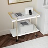 image:imageMartha Stewart Liam 2Tier Mobile Office Storage and Printer Cart in Gray with Brushed Nickel FrameWhitePolished Brass Frame