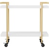 image:imageMartha Stewart Liam 2Tier Mobile Office Storage and Printer Cart in Gray with Brushed Nickel FrameWhitePolished Brass Frame