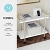 image:imageMartha Stewart Liam 2Tier Mobile Office Storage and Printer Cart in Gray with Brushed Nickel FrameWhitePolished Brass Frame