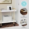 image:imageMartha Stewart Liam 2Tier Mobile Office Storage and Printer Cart in Gray with Brushed Nickel FrameWhitePolished Brass Frame