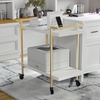 image:imageMartha Stewart Liam 2Tier Mobile Office Storage and Printer Cart in Gray with Brushed Nickel FrameWhitePolished Brass Frame