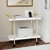 image:imageMartha Stewart Liam 2Tier Mobile Office Storage and Printer Cart in Gray with Brushed Nickel FrameWhitePolished Brass Frame