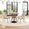 image:imageMartha Stewart Lily Pond 31 Round IndoorOutdoor Bistro Dining Table with Aluminum Frame in Natural Woodgrain and Rattan Top in WhiteNavy with Tempered Glass TopGray  WhiteGray Frame