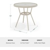image:imageMartha Stewart Lily Pond 31 Round IndoorOutdoor Bistro Dining Table with Aluminum Frame in Natural Woodgrain and Rattan Top in WhiteNavy with Tempered Glass TopGray  WhiteGray Frame