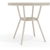 image:imageMartha Stewart Lily Pond 31 Round IndoorOutdoor Bistro Dining Table with Aluminum Frame in Natural Woodgrain and Rattan Top in WhiteNavy with Tempered Glass TopGray  WhiteGray Frame