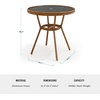 image:imageMartha Stewart Lily Pond 31 Round IndoorOutdoor Bistro Dining Table with Aluminum Frame in Natural Woodgrain and Rattan Top in WhiteNavy with Tempered Glass TopBlack  WhiteNatural Frame