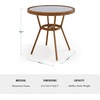 image:imageMartha Stewart Lily Pond 31 Round IndoorOutdoor Bistro Dining Table with Aluminum Frame in Natural Woodgrain and Rattan Top in WhiteNavy with Tempered Glass TopNavy  WhiteNatural Frame