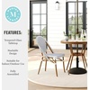 image:imageMartha Stewart Lily Pond 31 Round IndoorOutdoor Bistro Dining Table with Aluminum Frame in Natural Woodgrain and Rattan Top in WhiteNavy with Tempered Glass TopNavy  WhiteNatural Frame