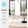 image:imageMartha Stewart Lily Pond 31 Round IndoorOutdoor Bistro Dining Table with Aluminum Frame in Natural Woodgrain and Rattan Top in WhiteNavy with Tempered Glass TopGray  WhiteGray Frame