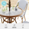 image:imageMartha Stewart Lily Pond 31 Round IndoorOutdoor Bistro Dining Table with Aluminum Frame in Natural Woodgrain and Rattan Top in WhiteNavy with Tempered Glass TopNavy  WhiteNatural Frame