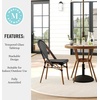 image:imageMartha Stewart Lily Pond 31 Round IndoorOutdoor Bistro Dining Table with Aluminum Frame in Natural Woodgrain and Rattan Top in WhiteNavy with Tempered Glass TopBlack  WhiteNatural Frame