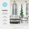 image:imageMartha Stewart Lily Pond 4Piece AllWeather Conversation Set with Patio Loveseat 2 Accent Chairs and Coffee Table with Steel Frames in Black with Cream Cushions