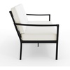 image:imageMartha Stewart Lily Pond 4Piece AllWeather Conversation Set with Patio Loveseat 2 Accent Chairs and Coffee Table with Steel Frames in Black with Cream Cushions