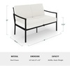 image:imageMartha Stewart Lily Pond 4Piece AllWeather Conversation Set with Patio Loveseat 2 Accent Chairs and Coffee Table with Steel Frames in Black with Cream Cushions
