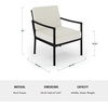 image:imageMartha Stewart Lily Pond 4Piece AllWeather Conversation Set with Patio Loveseat 2 Accent Chairs and Coffee Table with Steel Frames in Black with Cream Cushions