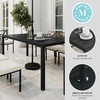 image:imageMartha Stewart Lily Pond 72 AllWeather Patio Table with Slatted Tabletop Umbrella Hole and Steel Frame in Black3525W x 72L