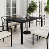 image:imageMartha Stewart Lily Pond 72 AllWeather Patio Table with Slatted Tabletop Umbrella Hole and Steel Frame in Black3525W x 72L
