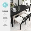image:imageMartha Stewart Lily Pond 72 AllWeather Patio Table with Slatted Tabletop Umbrella Hole and Steel Frame in Black3525W x 72L