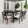 image:imageMartha Stewart Lily Pond 72 AllWeather Patio Table with Slatted Tabletop Umbrella Hole and Steel Frame in Black3525W x 72L
