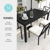 image:imageMartha Stewart Lily Pond 72 AllWeather Patio Table with Slatted Tabletop Umbrella Hole and Steel Frame in Black60 Inch