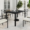 image:imageMartha Stewart Lily Pond 72 AllWeather Patio Table with Slatted Tabletop Umbrella Hole and Steel Frame in Black60 Inch