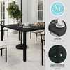 image:imageMartha Stewart Lily Pond 72 AllWeather Patio Table with Slatted Tabletop Umbrella Hole and Steel Frame in Black60 Inch