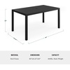 image:imageMartha Stewart Lily Pond 72 AllWeather Patio Table with Slatted Tabletop Umbrella Hole and Steel Frame in Black60 Inch