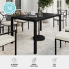 image:imageMartha Stewart Lily Pond 72 AllWeather Patio Table with Slatted Tabletop Umbrella Hole and Steel Frame in Black60 Inch