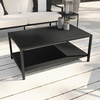 image:imageMartha Stewart Lily Pond AllWeather Patio Coffee Table with Lower Display Shelf and Steel Frame in Black