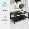 image:imageMartha Stewart Lily Pond AllWeather Patio Coffee Table with Lower Display Shelf and Steel Frame in Black