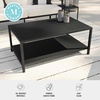 image:imageMartha Stewart Lily Pond AllWeather Patio Coffee Table with Lower Display Shelf and Steel Frame in Black