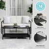 image:imageMartha Stewart Lily Pond AllWeather Patio Coffee Table with Lower Display Shelf and Steel Frame in Black