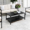 image:imageMartha Stewart Lily Pond AllWeather Patio Coffee Table with Lower Display Shelf and Steel Frame in Black