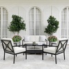image:imageMartha Stewart Lily Pond AllWeather Patio Coffee Table with Lower Display Shelf and Steel Frame in Black