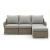 image:imageMartha Stewart Lily Pond IndoorOutdoor 3Seat Patio Sofa and Ottoman in Weathered Gray Rattan Wicker with AllWeather Gray Back Seat and Ottoman Cushions