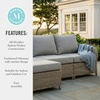 image:imageMartha Stewart Lily Pond IndoorOutdoor 3Seat Patio Sofa and Ottoman in Weathered Gray Rattan Wicker with AllWeather Gray Back Seat and Ottoman Cushions
