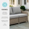 image:imageMartha Stewart Lily Pond IndoorOutdoor 3Seat Patio Sofa in Weathered Gray Rattan Wicker AllWeather Gray Back and Seat Cushions 300 Lb Static Weight Per Seat