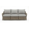 image:imageMartha Stewart Lily Pond IndoorOutdoor 3Seat Patio Sofa in Weathered Gray Rattan Wicker AllWeather Gray Back and Seat Cushions 300 Lb Static Weight Per Seat