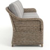 image:imageMartha Stewart Lily Pond IndoorOutdoor 3Seat Patio Sofa in Weathered Gray Rattan Wicker AllWeather Gray Back and Seat Cushions 300 Lb Static Weight Per Seat
