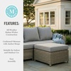 image:imageMartha Stewart Lily Pond IndoorOutdoor 4Seat Patio Sofa and Ottoman in Weathered Gray Rattan Wicker with AllWeather Gray Back Seat and Ottoman Cushions