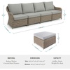 image:imageMartha Stewart Lily Pond IndoorOutdoor 4Seat Patio Sofa and Ottoman in Weathered Gray Rattan Wicker with AllWeather Gray Back Seat and Ottoman Cushions